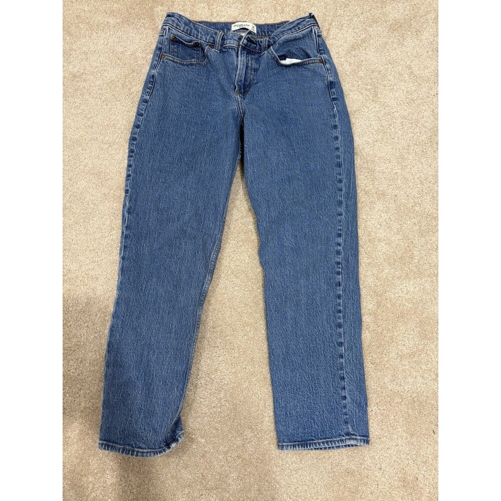 Abercrombie & Fitch Women's Mid-Rise 90’s Straight Leg Jeans Size 28 Short EUC - Picture 2 of 8